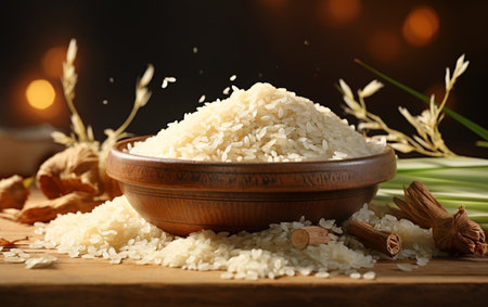 Picture of Uncooked Rice for an Ad.の素材
