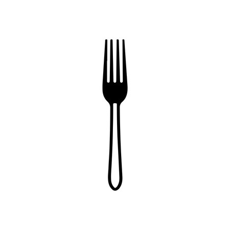 Linear Vector of Fork and Knife on White Backgroundのイラスト素材