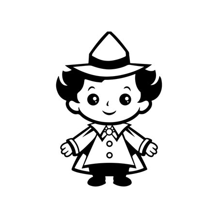 Super Simple Black and White Magician Vectorのイラスト素材