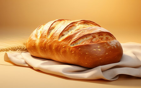 Minimalist Bread Illustration - Modern Culinary Art.の素材