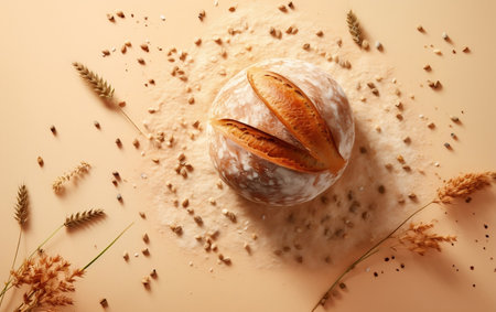 Modern Bread Product in Natural Pastel - Culinary Elegance.の素材