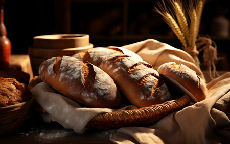 Gourmet Bread in Top-Down Perspective - Visual Delight.の素材