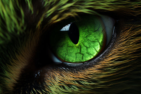 A Closer Look at the Green Evil Cat's Eyes.の素材