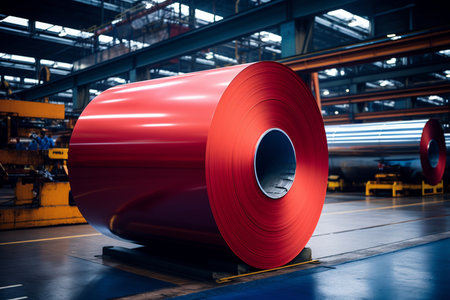 A Roll of Steel Color Sheet in the Factoryの素材