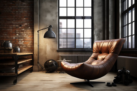 Loft Interior with Leather Armchairの素材