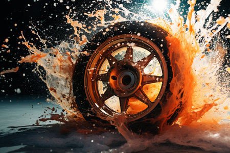 Exploring the Underside of a Car Wheelの素材