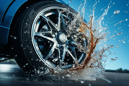 Exploring the Underside of a Car Wheelの素材