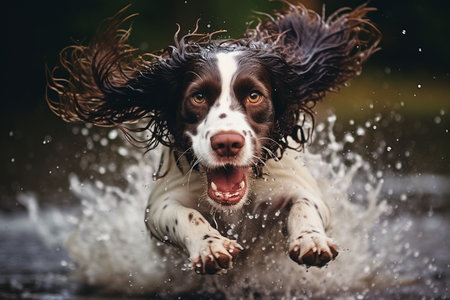 A Funny English Springer Spaniel's Playtimeの素材