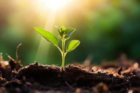 Young Plant Thriving in Sunlightの素材