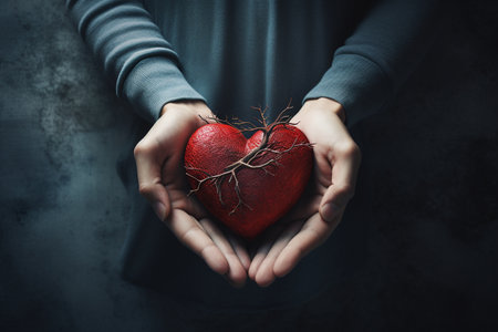 A Red Heart Held by Loving Handsの素材