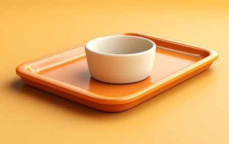 3D Tray: An Animated Icon of Culinary Eleganceの素材