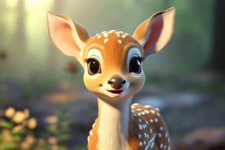 3D Realistic Cute Deerの素材