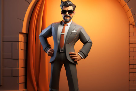 3D Sales Manager Character: Leading with Animated Ambitionの素材
