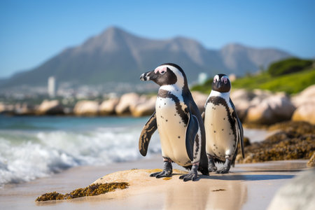 African Penguins at Boulders Beachの素材
