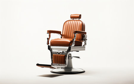 Generative AI-Generated Modern Barber Chair on White Background 8K Realistic.の素材