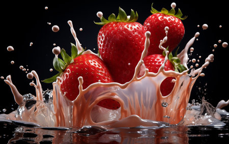 Luscious Strawberry Splash with Creamの素材