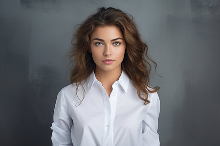 Portrait of a Young Beautiful American Fashion Model generative by Ai.の素材