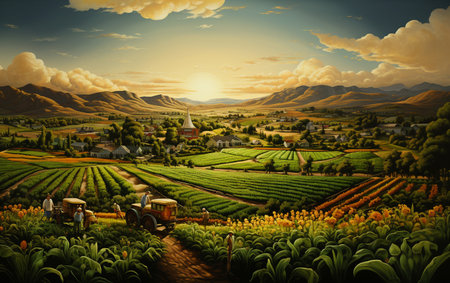 Appealing Scene Featuring Farmers.の素材