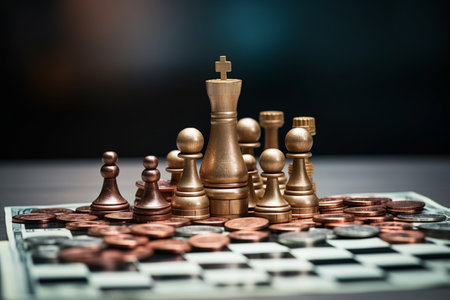 Chess Game with a Calculator generative by Ai.の素材