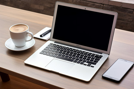 Sleek and Modern White Office Desk generative by Ai.の素材