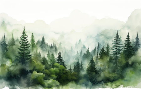 Mystical Watercolor Woodlandsの素材