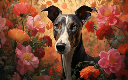 Oil Portrait of a Greyhoundの素材