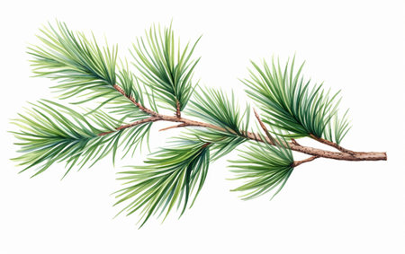Ethereal Pine Foliage in Watercolorの素材