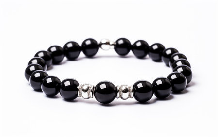 Stylish Edges: Black Onyx with Silver Detailsの素材