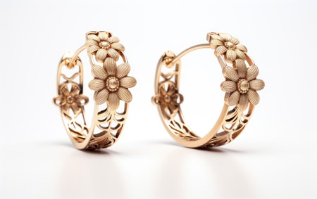Delicate Floral Engraved Hoopsの素材