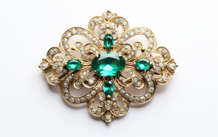 Isolated Antique Broochの素材
