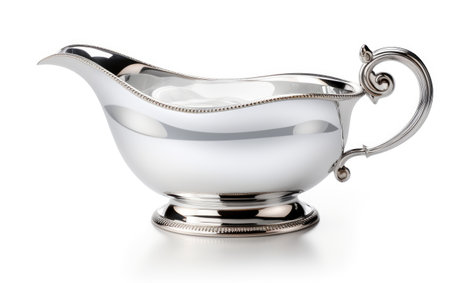 Silver Gravy Boat with Elegant Handle and Pouring Spoutの素材