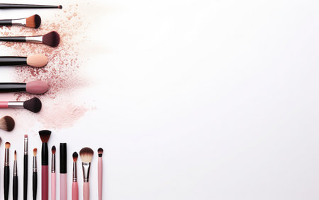 Lined Cosmetics Arrangement in Web Banner Styleの素材