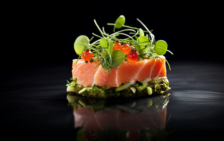 Fresh Salmon on an Elegant Platterの素材