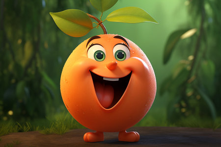 Cheerful Peach: Spreading Joy and Laughter as a Cartoon Character generative by Ai.の素材