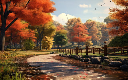 Chinapunk Autumn Park Vistasの素材