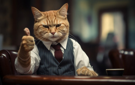 Motivational Cat Thumbs Up Posterの素材