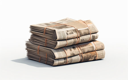 Newspaper Element on Clean Backgroundの素材