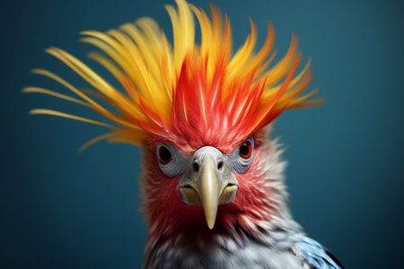 A Colorful and Fluffy Exotic Bird Generative By Ai.の素材