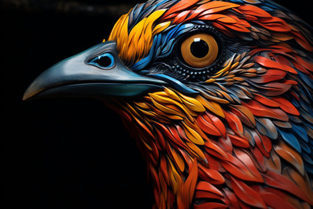 Blue Bird Perched on a Green Branch Generative By Ai.の素材