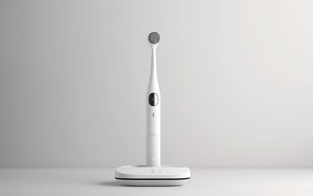 White Canvas and an Electric Toothbrush with Charging Base Generative By Ai.の素材