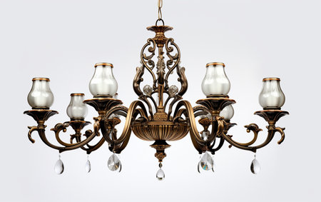 High-Resolution View of an Elegant Chandelier Generative By Ai.の素材