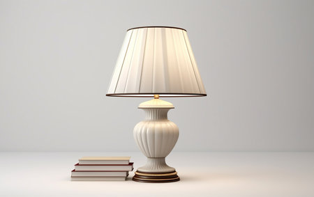High-Resolution Bedside Table Lamp in 3D Generative By Ai.の素材