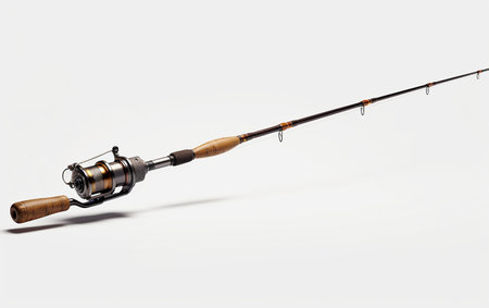 8K Realism Meets Precision with Fishing Rod on White Generative By Ai.の素材