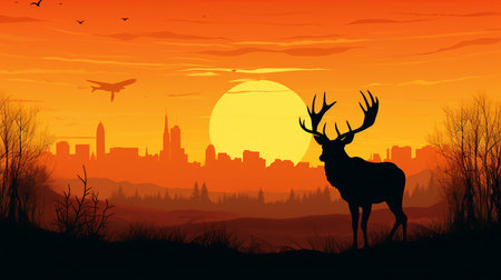 Majestic Deer Silhouetteの素材