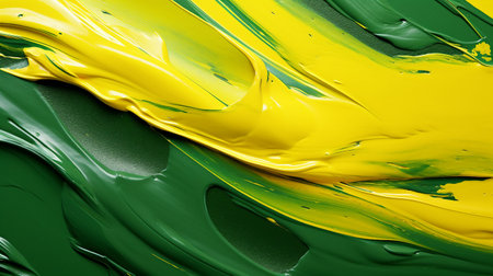 Detailed Shot of Green and Yellow Paint Up Closeの素材