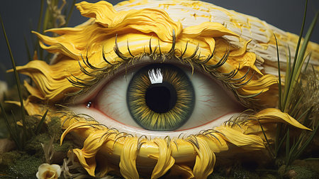 Yellow Iris with Graceful Eyelashesの素材