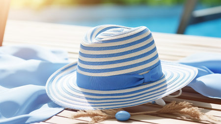 Chic Blue Fedora Illustrationの素材