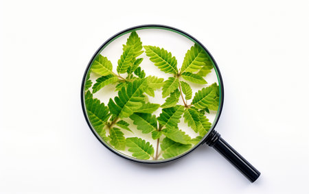 Plant Specimen under Magnifying Glass Generative By Ai.の素材