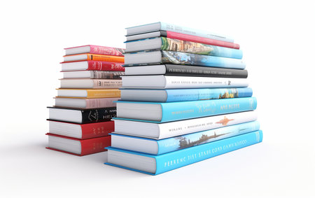 A Stack of Travel Guidebooks on White Generative By Ai.の素材
