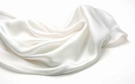 Vanishing Silk on White in 8K Generative By Ai.の素材
